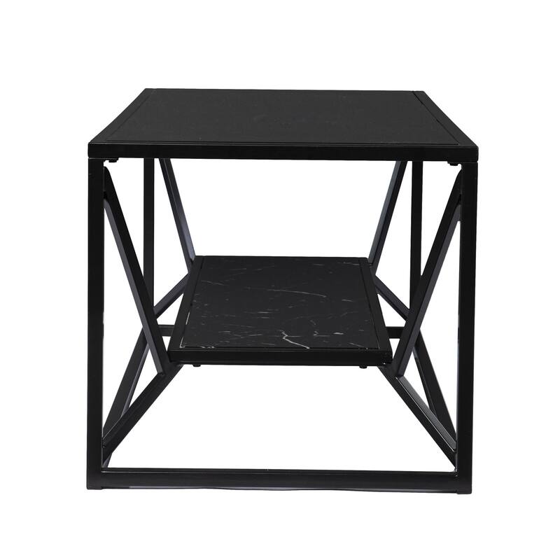 42" Black Glass And Metal Rectangular Coffee Table Bed Bath & Beyond